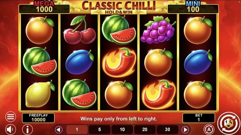 Classic Chilli Hold & Win – válce 5x3 se symboly chilli